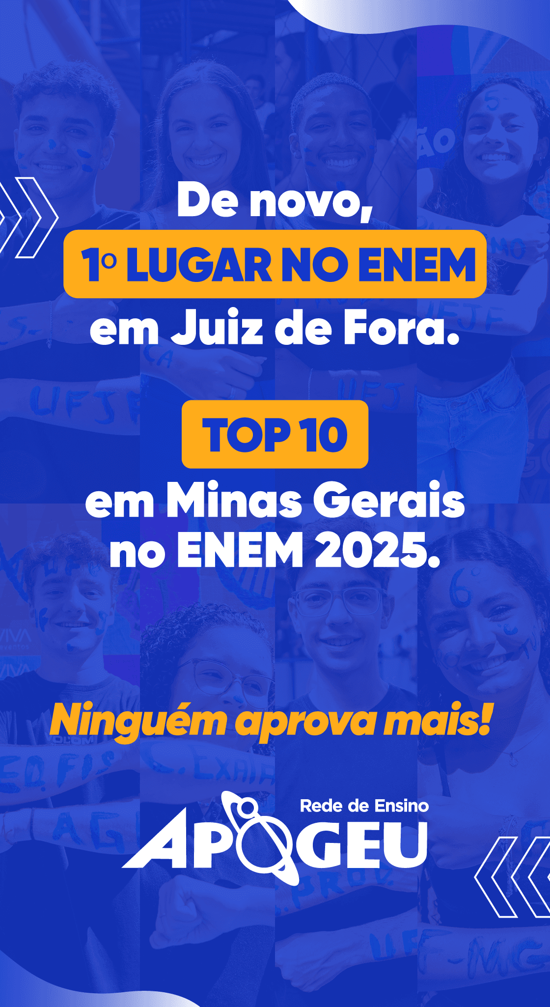 Rede de Ensino APOGEU conquista o 1º lugar no ENEM 2025 em Juiz de Fora